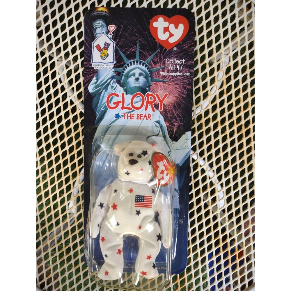 McDonald's TY Glory the Bear Beanie Baby Plush - Mint Condition Collectible